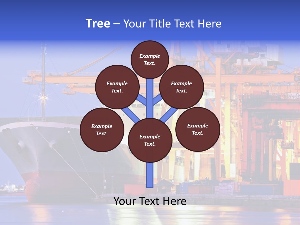 Unloading The Ship In Port PowerPoint Template
