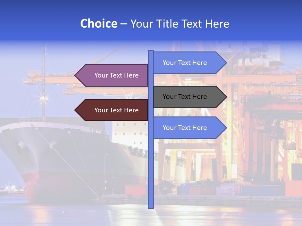 Unloading The Ship In Port PowerPoint Template