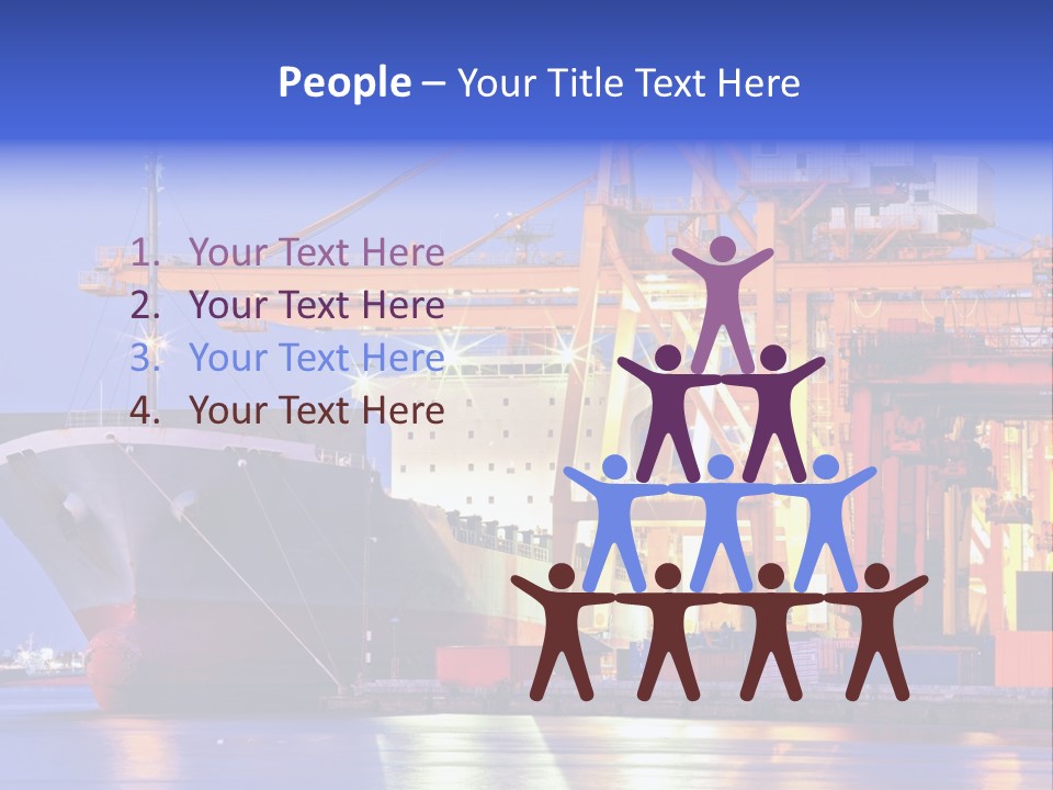 Unloading The Ship In Port PowerPoint Template