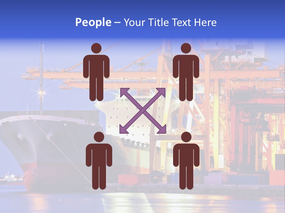 Unloading The Ship In Port PowerPoint Template