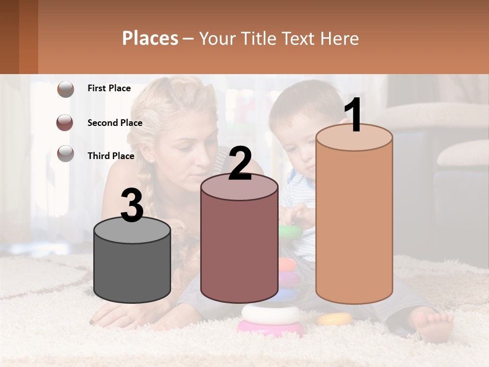 Mom Teaches Child PowerPoint Template