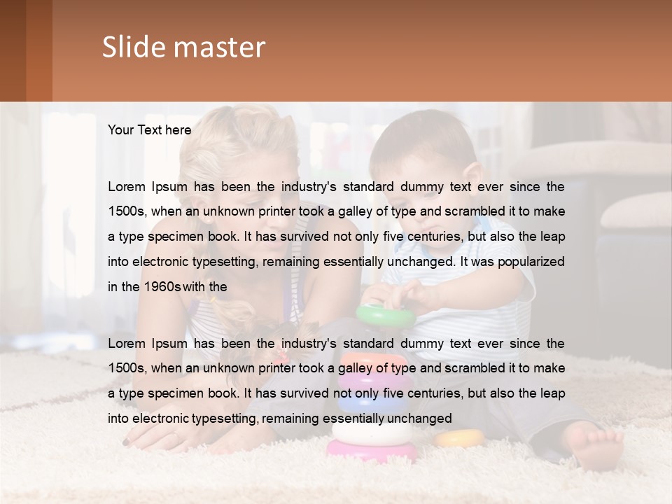 Mom Teaches Child PowerPoint Template
