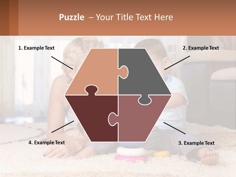 Mom Teaches Child PowerPoint Template