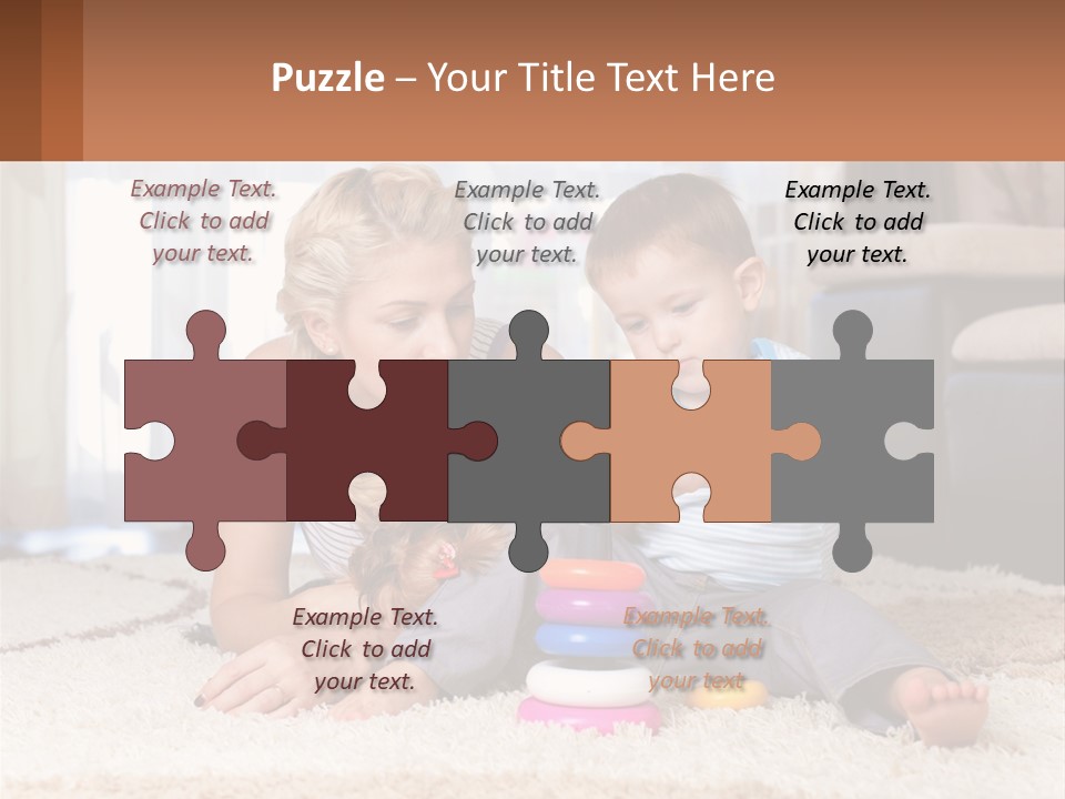 Mom Teaches Child PowerPoint Template
