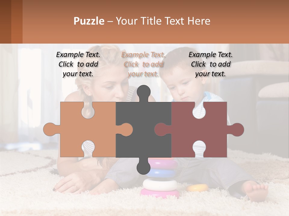 Mom Teaches Child PowerPoint Template