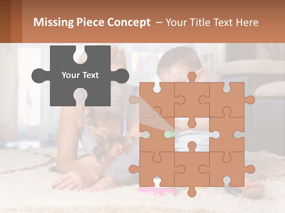 Mom Teaches Child PowerPoint Template