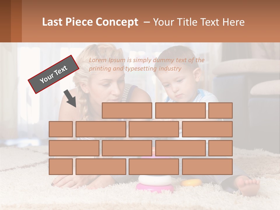 Mom Teaches Child PowerPoint Template