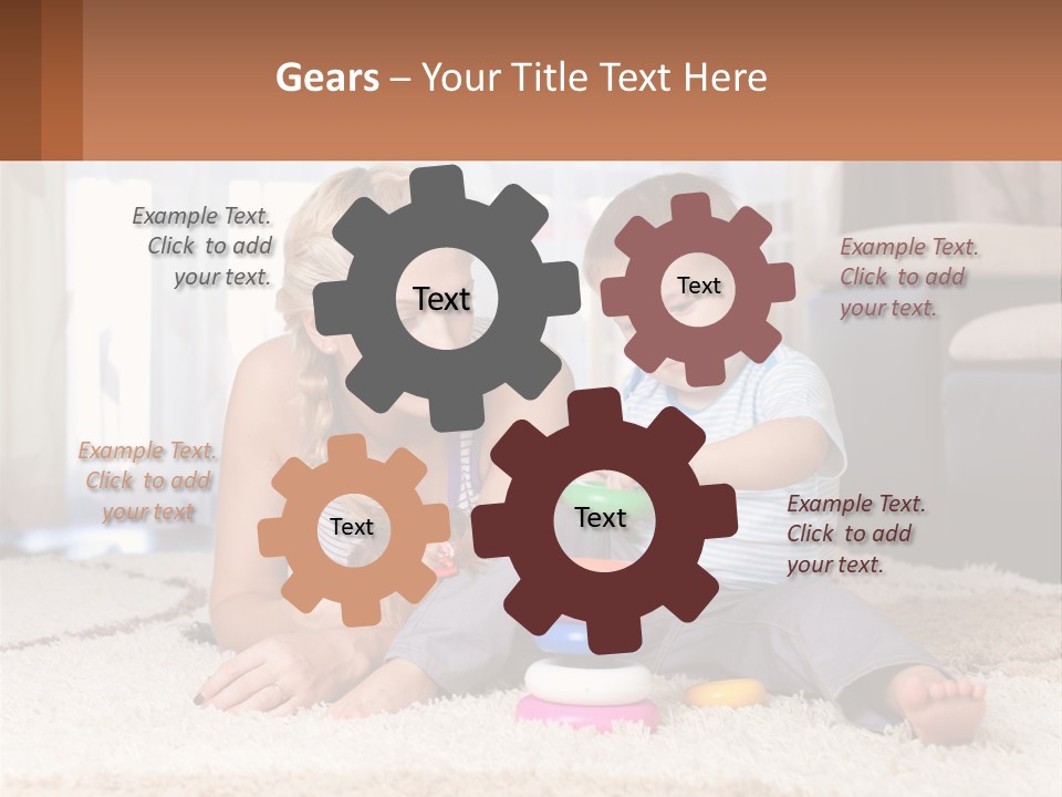 Mom Teaches Child PowerPoint Template