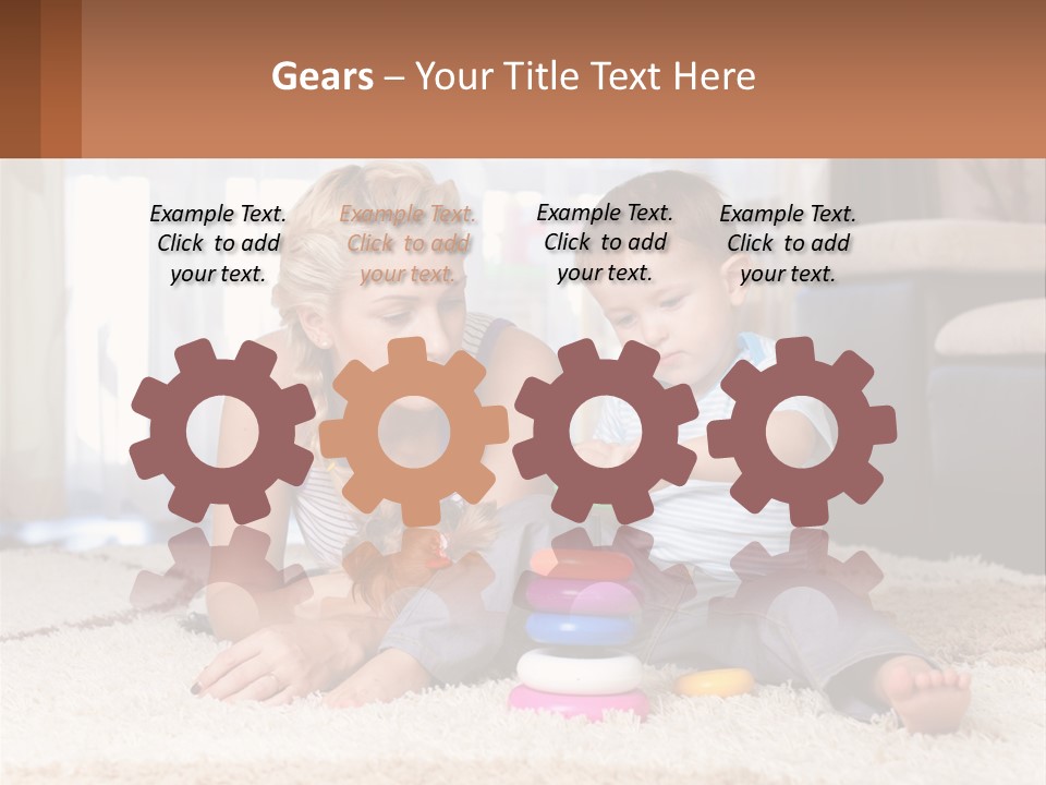 Mom Teaches Child PowerPoint Template