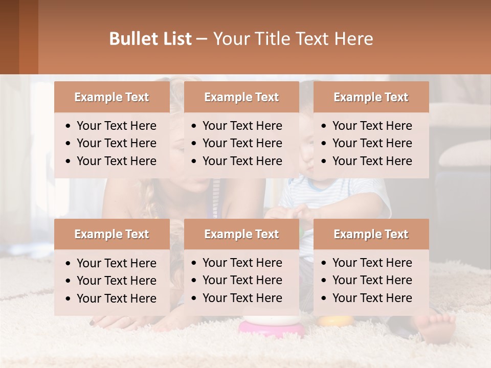 Mom Teaches Child PowerPoint Template