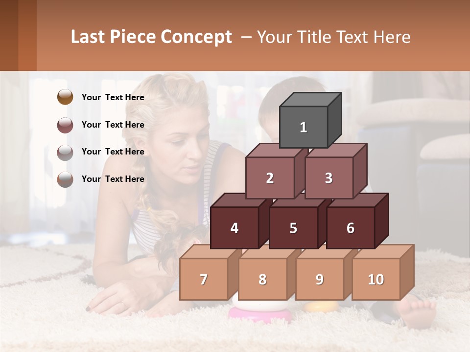 Mom Teaches Child PowerPoint Template