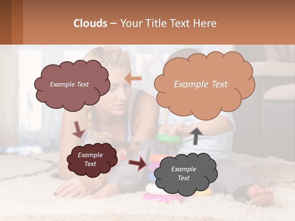 Mom Teaches Child PowerPoint Template