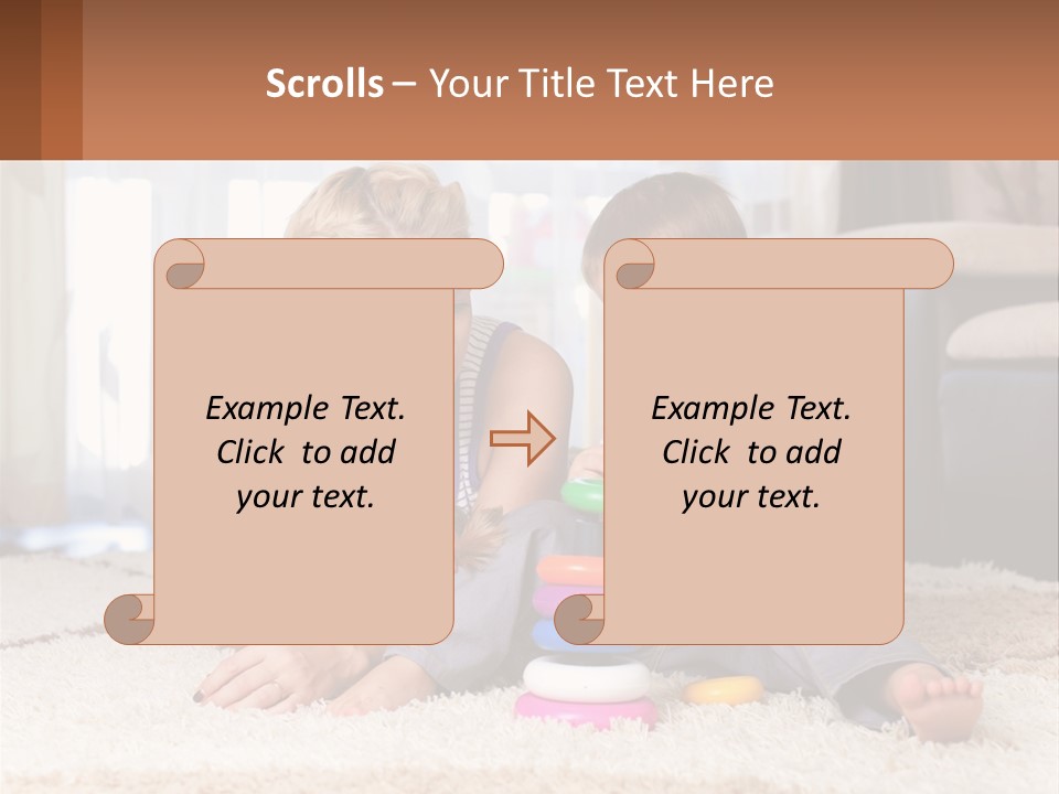 Mom Teaches Child PowerPoint Template