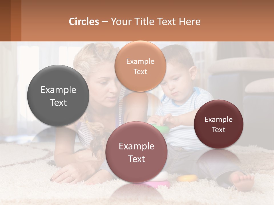 Mom Teaches Child PowerPoint Template