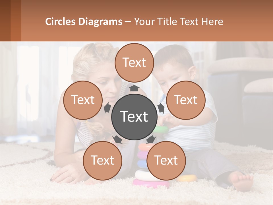 Mom Teaches Child PowerPoint Template