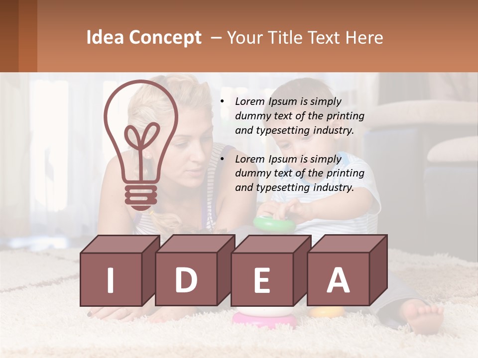 Mom Teaches Child PowerPoint Template