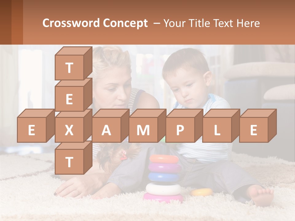 Mom Teaches Child PowerPoint Template