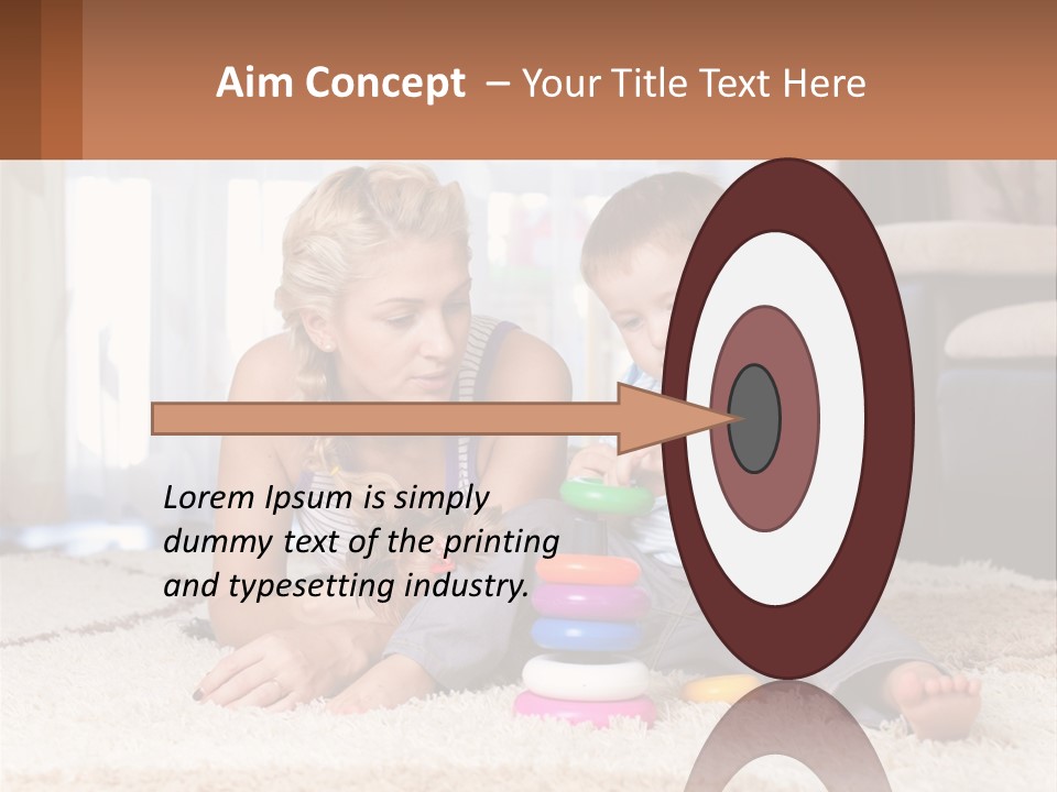 Mom Teaches Child PowerPoint Template