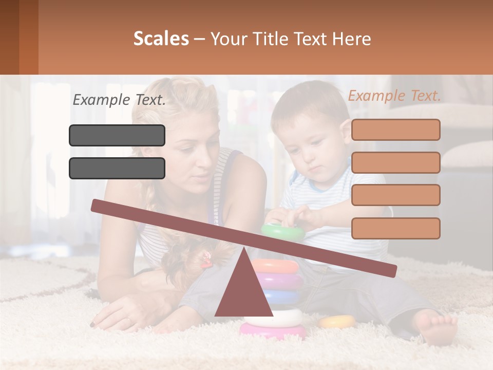 Mom Teaches Child PowerPoint Template