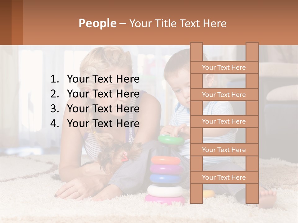 Mom Teaches Child PowerPoint Template