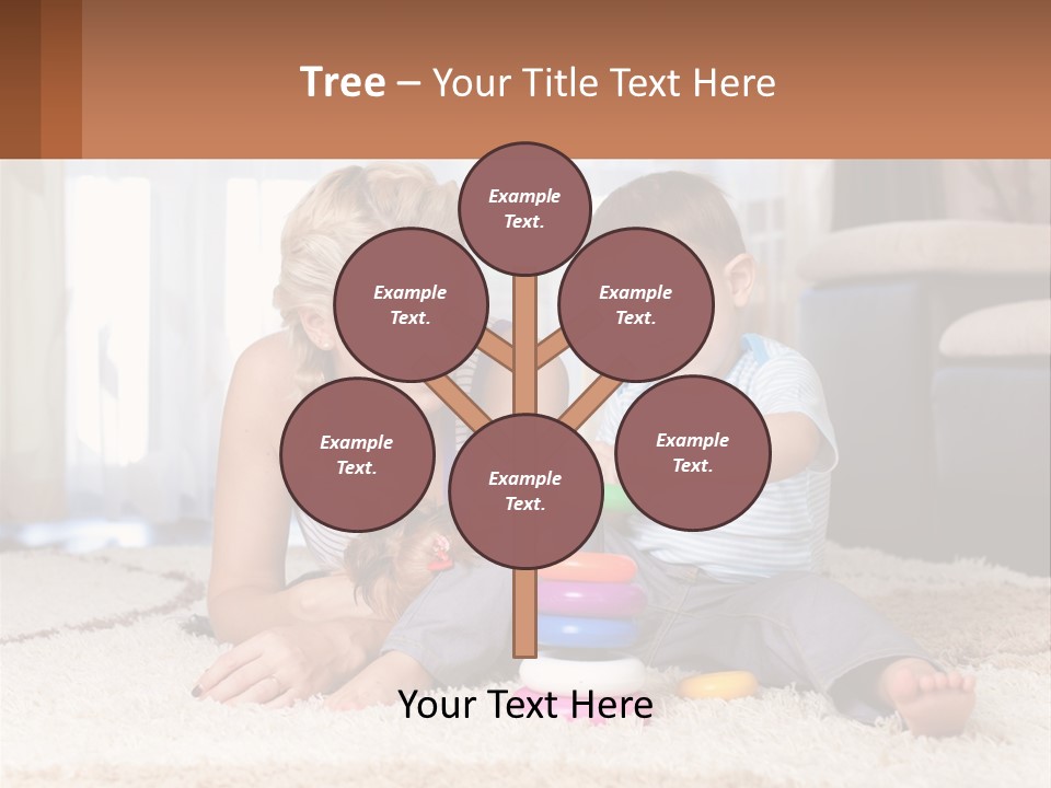 Mom Teaches Child PowerPoint Template