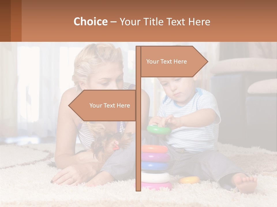 Mom Teaches Child PowerPoint Template