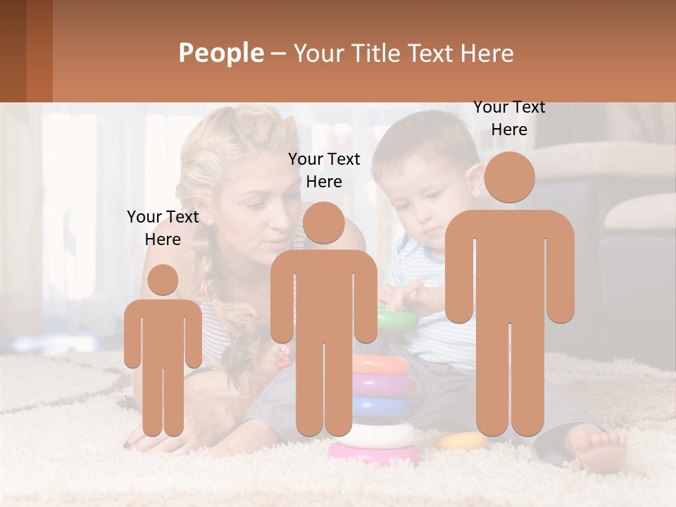 Mom Teaches Child PowerPoint Template