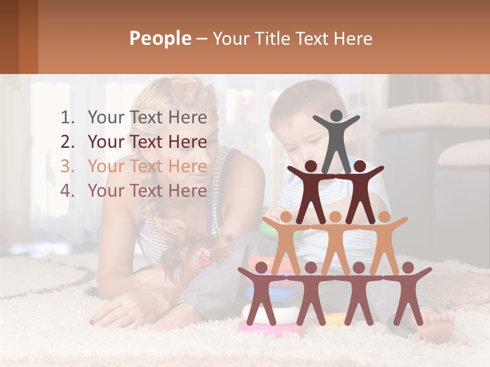 Mom Teaches Child PowerPoint Template