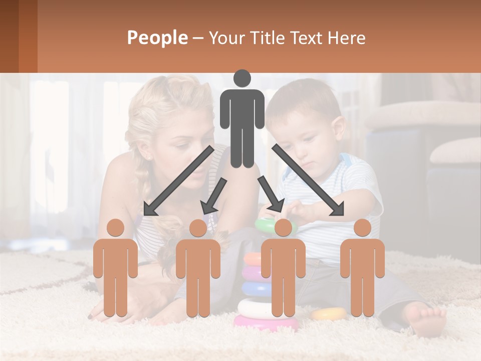 Mom Teaches Child PowerPoint Template