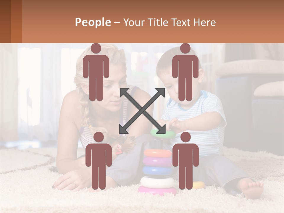 Mom Teaches Child PowerPoint Template