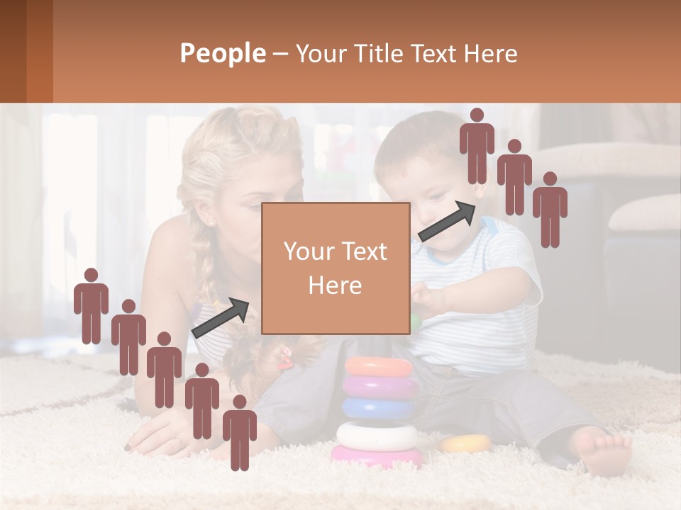 Mom Teaches Child PowerPoint Template