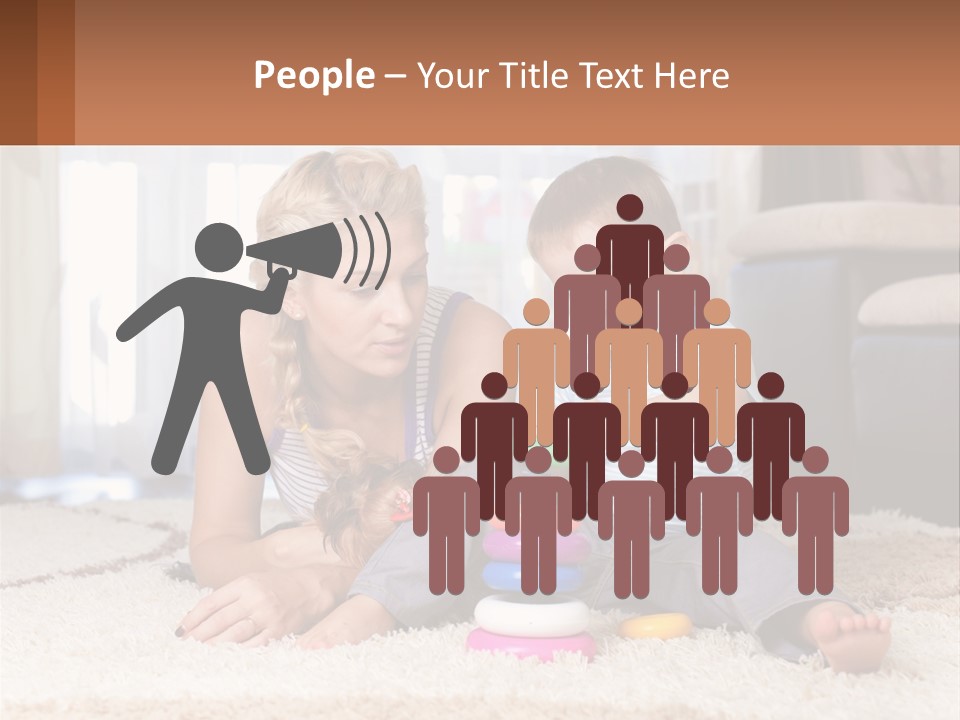 Mom Teaches Child PowerPoint Template