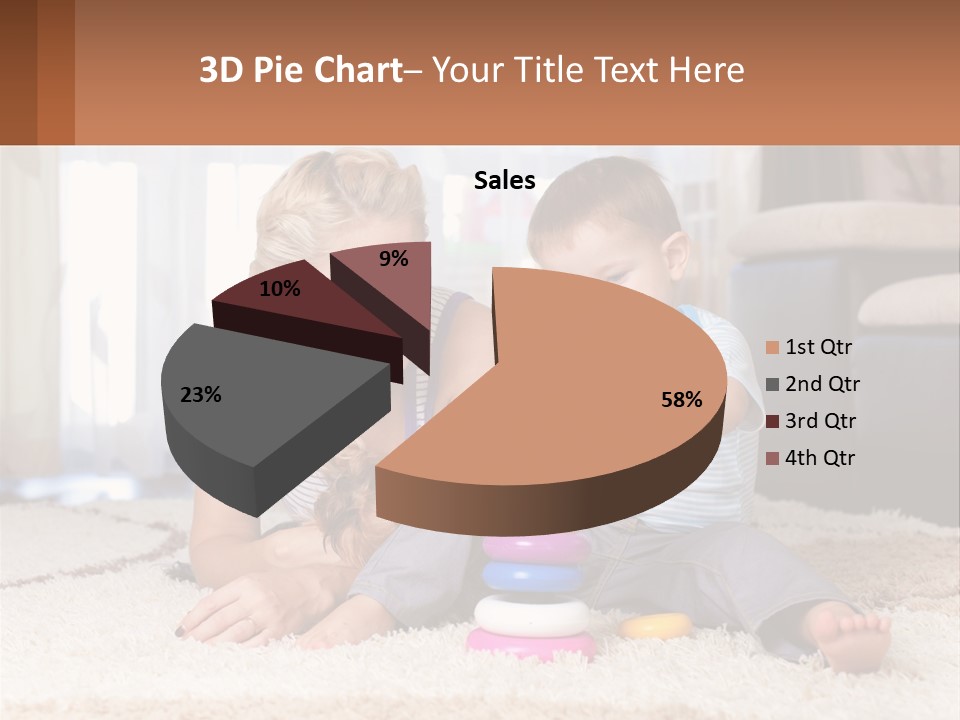 Mom Teaches Child PowerPoint Template