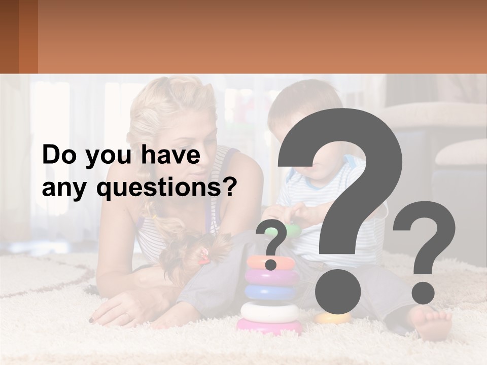 Mom Teaches Child PowerPoint Template