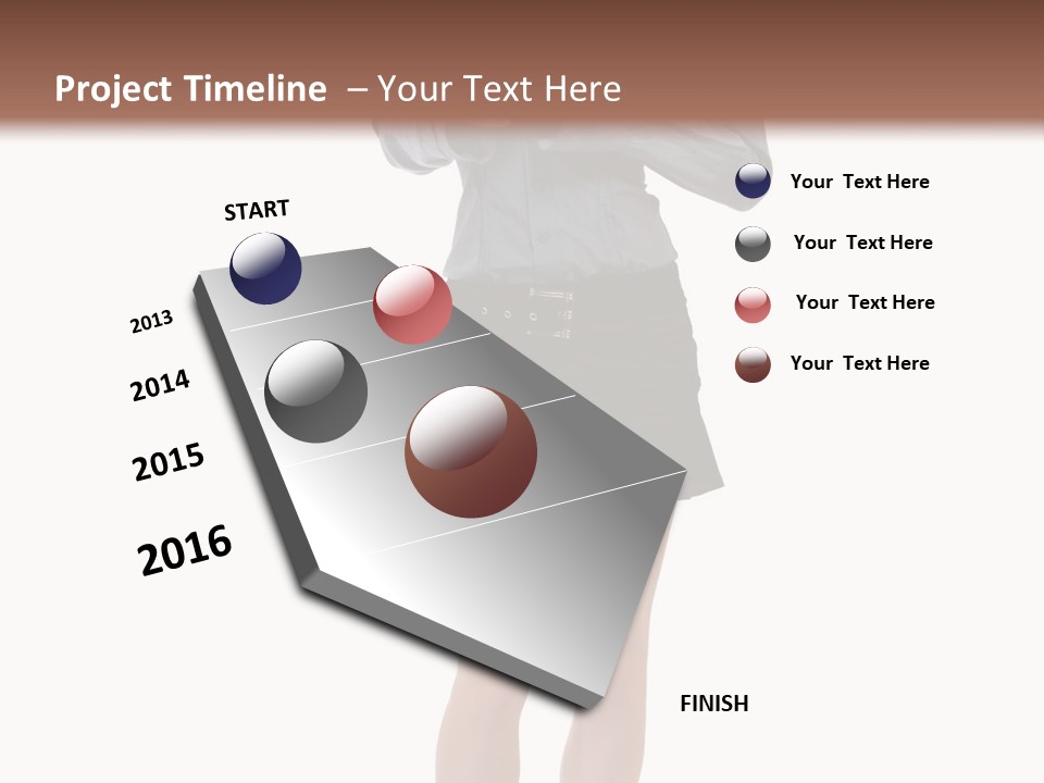 Girl With A Phone PowerPoint Template