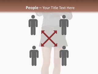Girl With A Phone PowerPoint Template