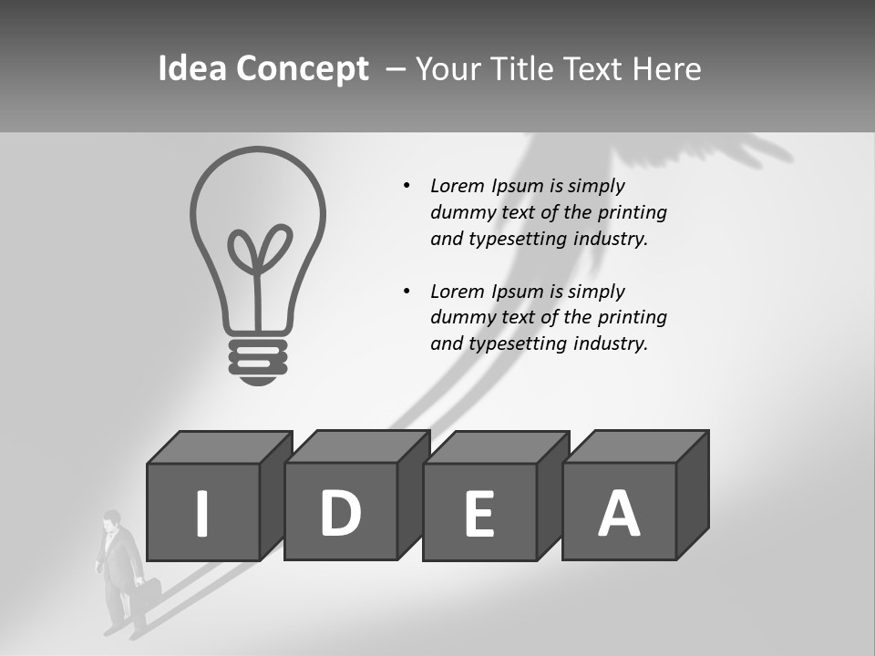 Office Worker With Wings PowerPoint Template