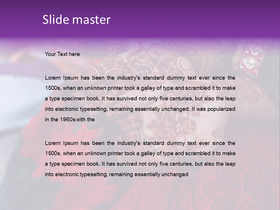 Picture Of Henna On His Hands PowerPoint Template