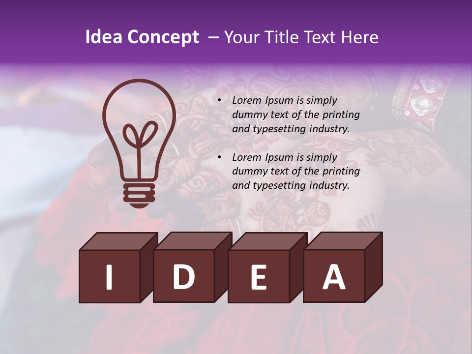 Picture Of Henna On His Hands PowerPoint Template