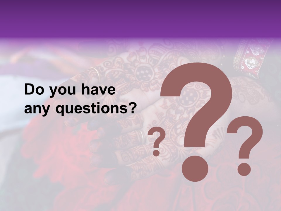 Picture Of Henna On His Hands PowerPoint Template