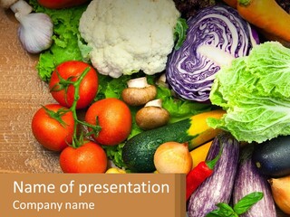 Vegetables On The Table PowerPoint Template
