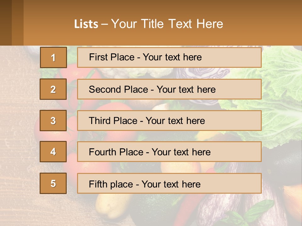 Vegetables On The Table PowerPoint Template