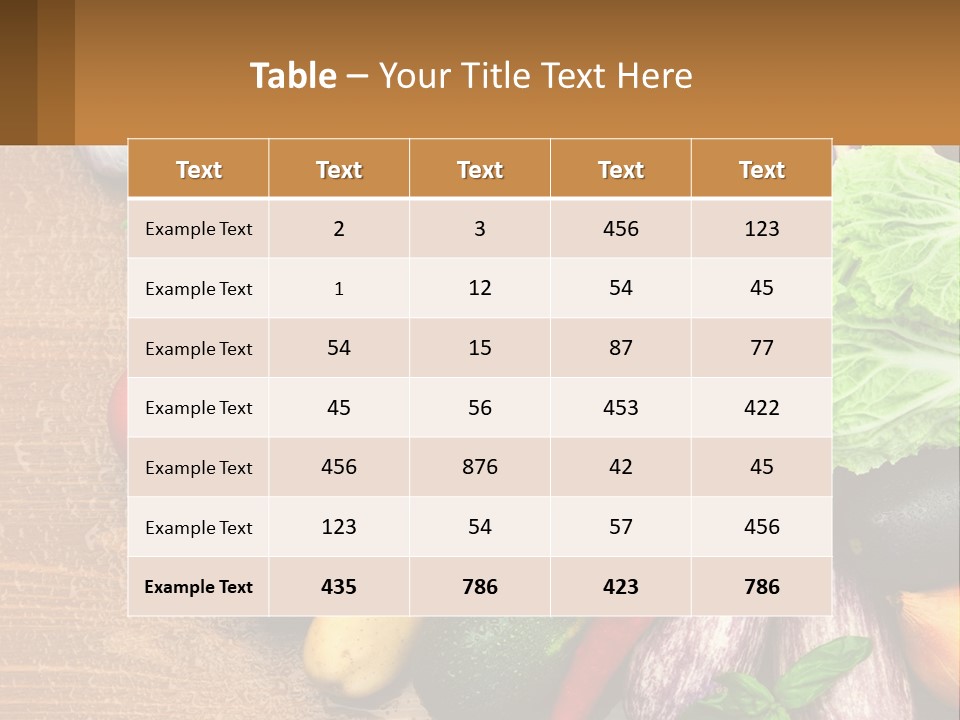 Vegetables On The Table PowerPoint Template