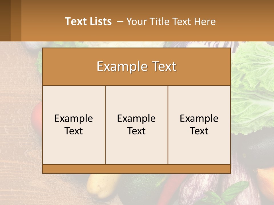 Vegetables On The Table PowerPoint Template