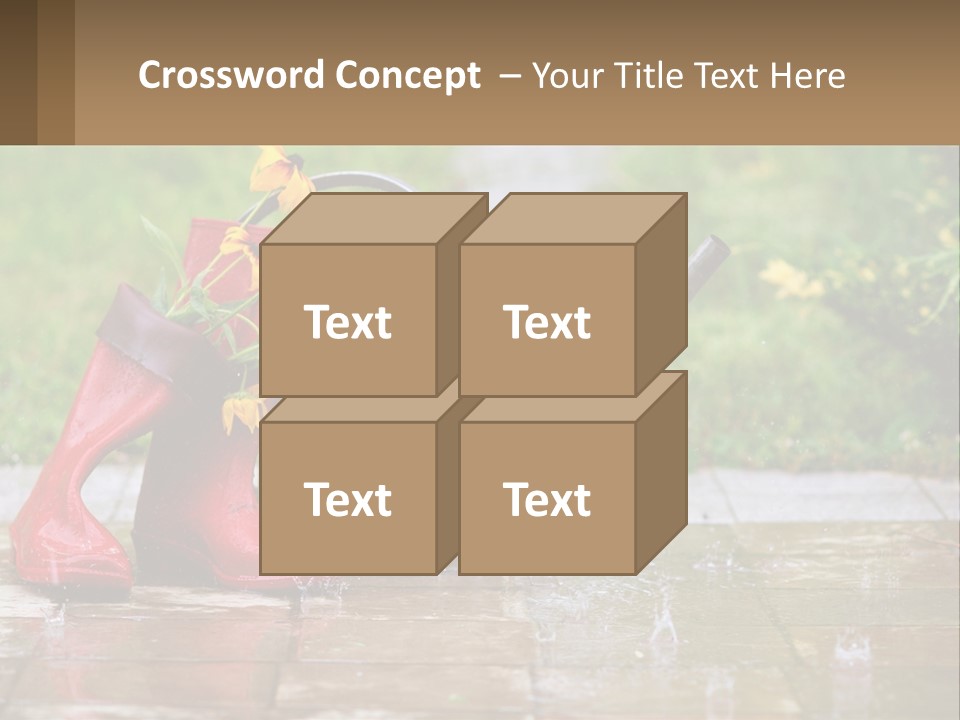 Watering Can And Flowers PowerPoint Template