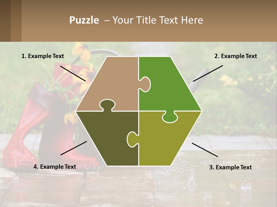 Watering Can And Flowers PowerPoint Template