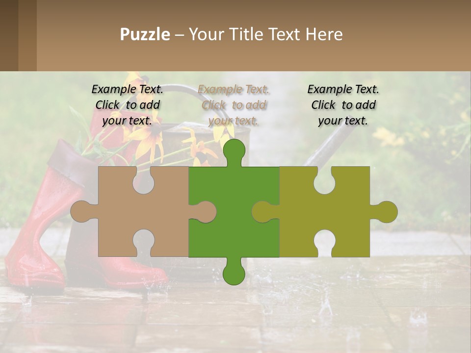 Watering Can And Flowers PowerPoint Template