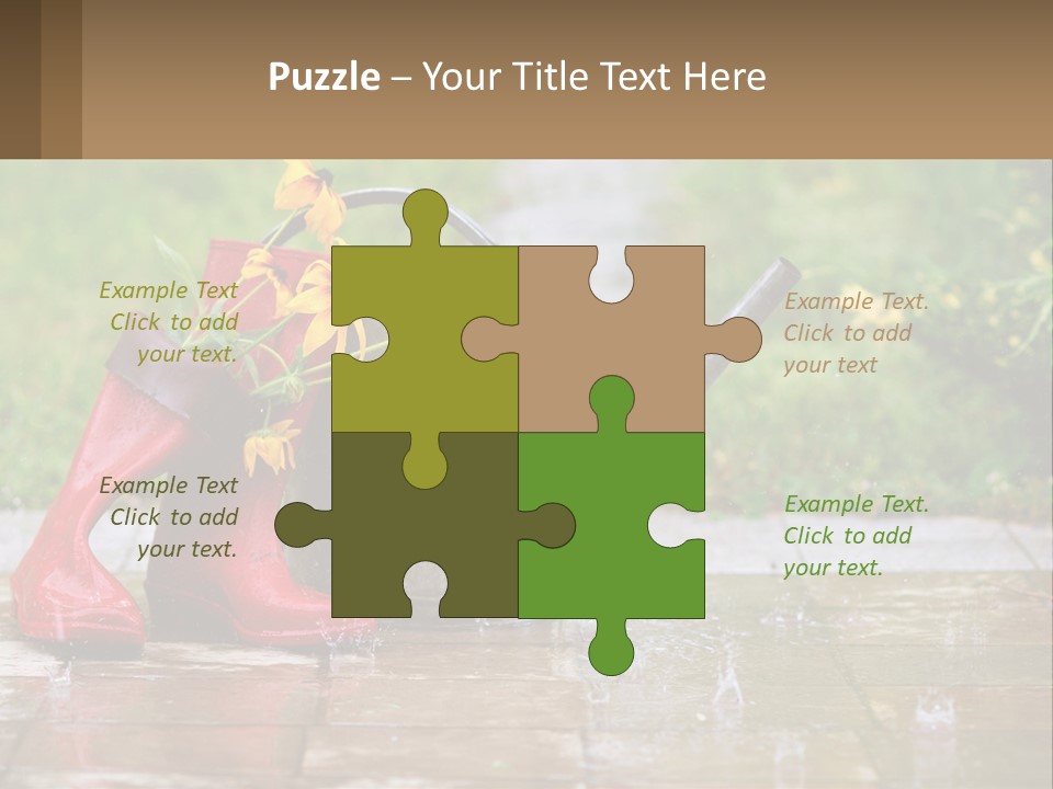 Watering Can And Flowers PowerPoint Template