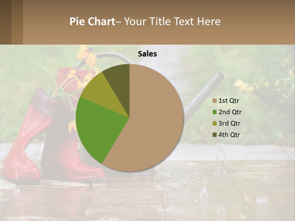 Watering Can And Flowers PowerPoint Template
