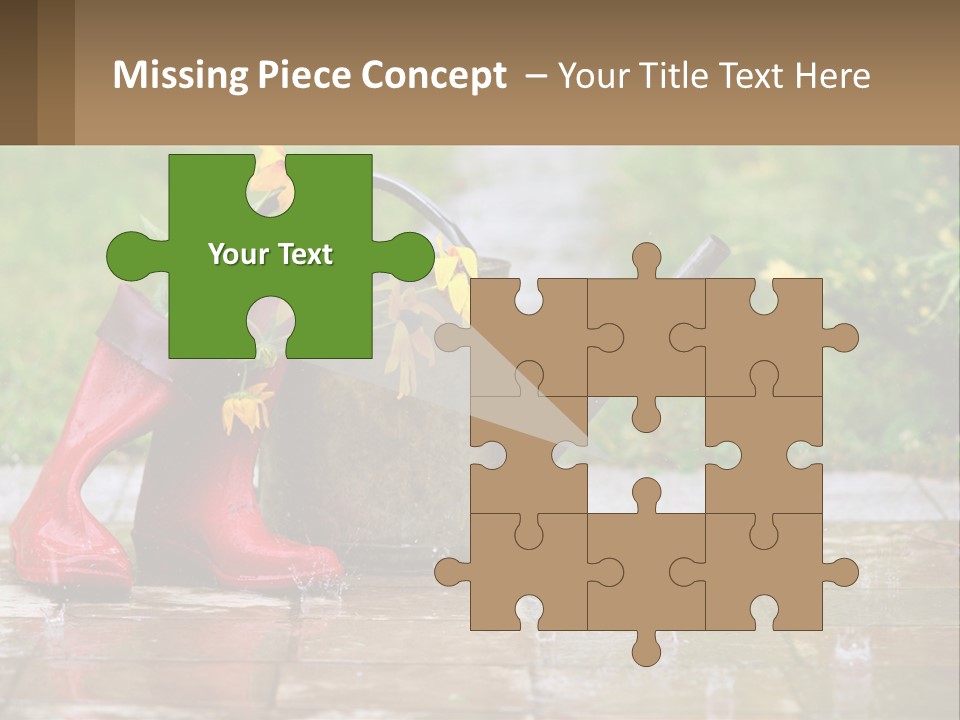 Watering Can And Flowers PowerPoint Template